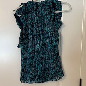 Ramy Brook Blue and Black Patterned Blouse